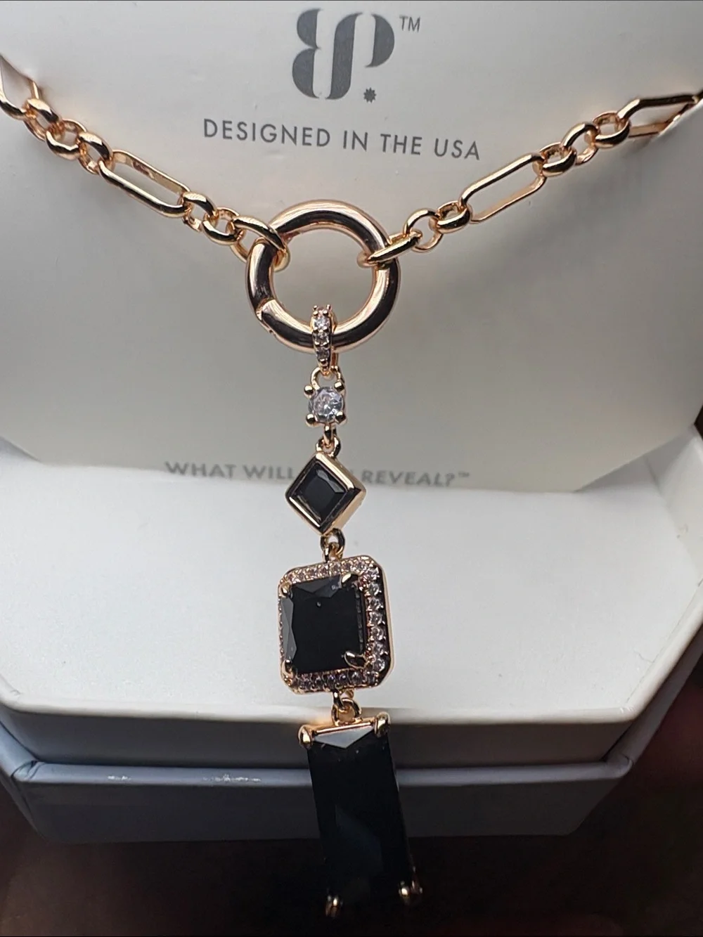 Bomb Party - OG Necklace - She’s Everything - Black Onyx CZ - Rose Gold